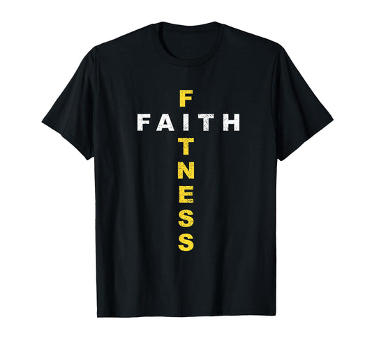 Active-Faith Mens Fitness Cross Christian Workout Modern Gym T-Shirt