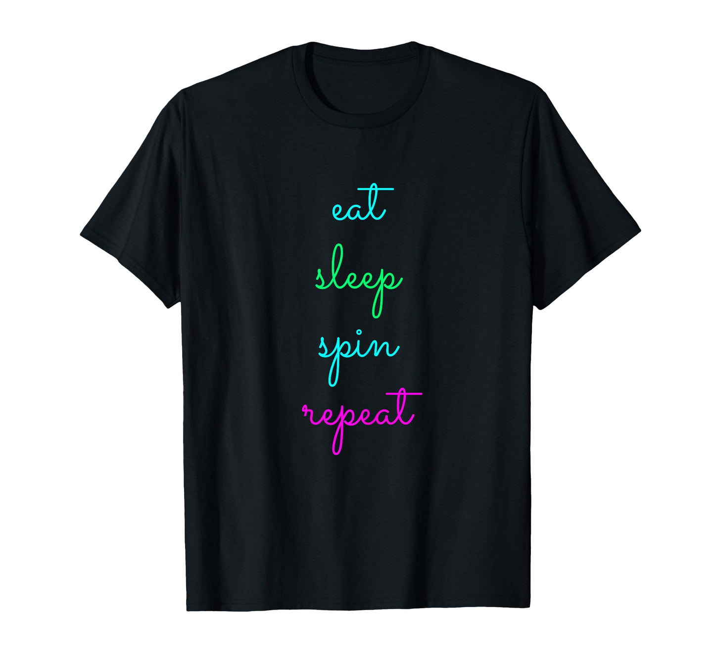 Eat Sleep Spin Repeat Funny Spinning Class Cycling Workout T-Shirt