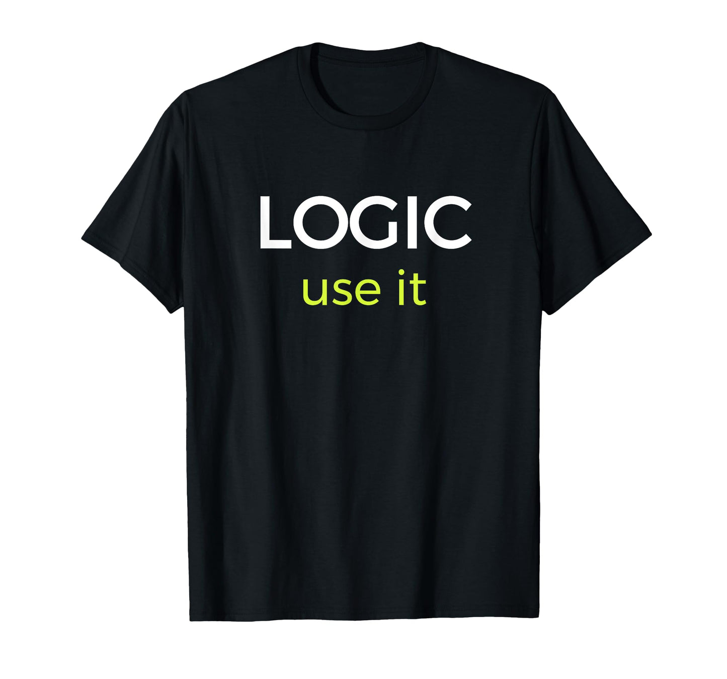 LOGIC USE IT Cool Single Word White & Yellow Text T-Shirt T-Shirt