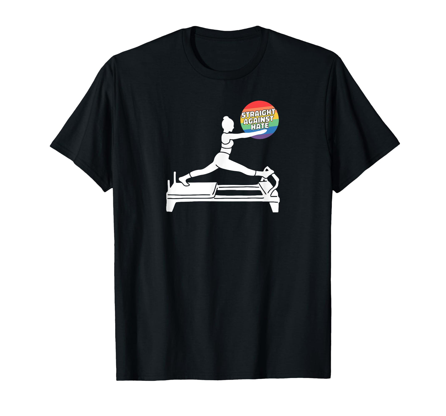 Funny Reformer Pilates with LGBT rainbow flag T-Shirt