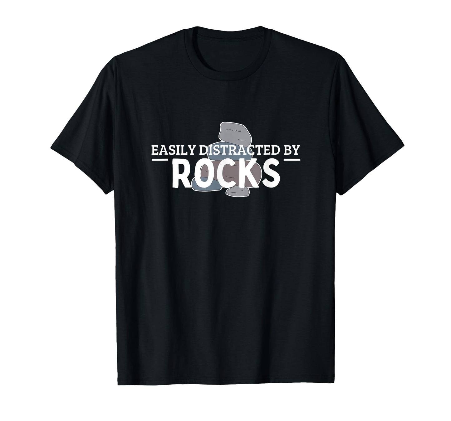 Easily Distracted By Rocks Funny Vintage Rock Collector T-Shirt