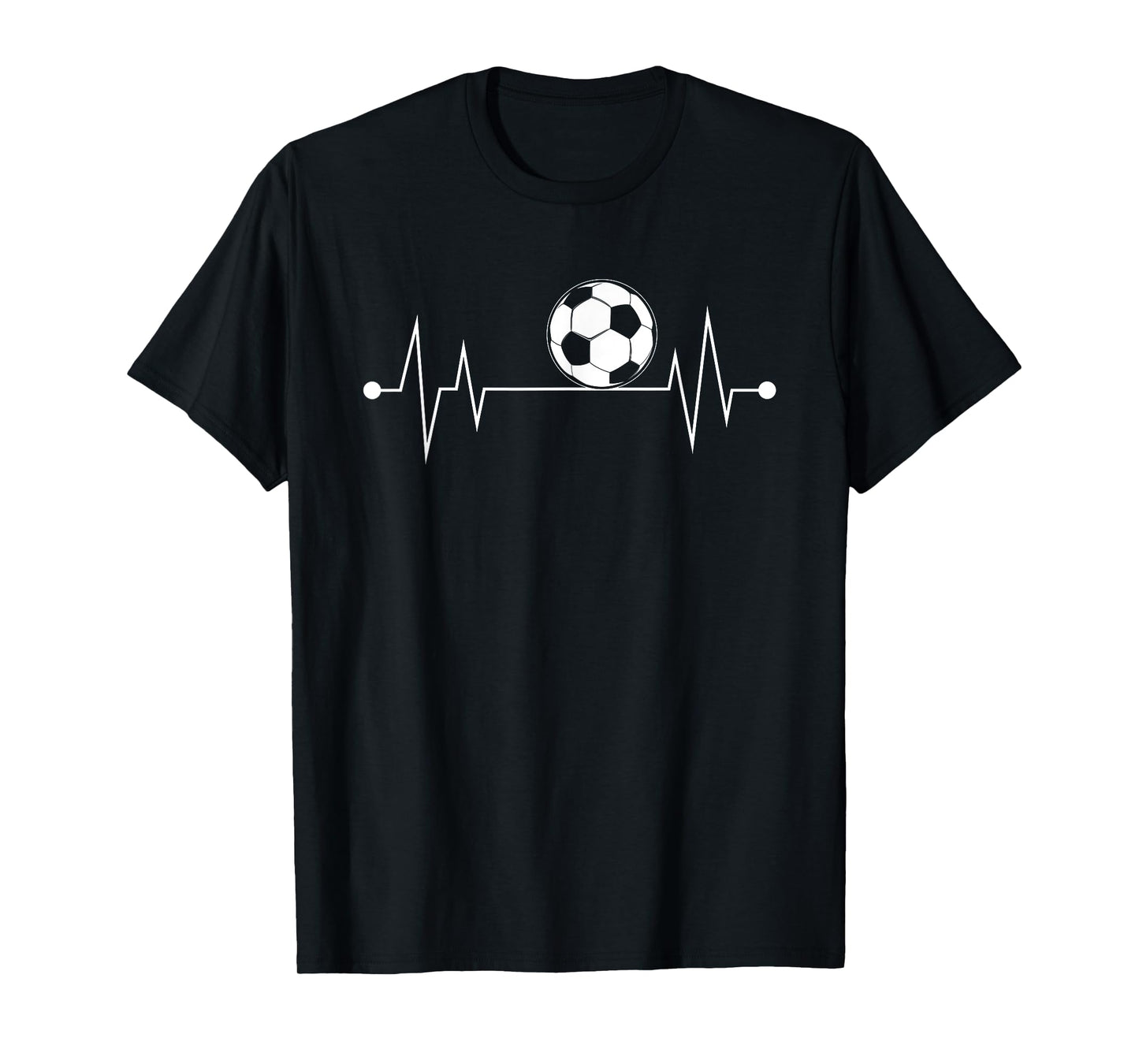 Heartbeat Soccer Ball Funny EKG Football Gift Men Women Kids T-Shirt