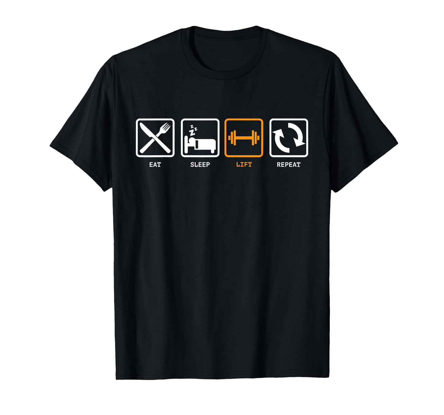 Stupid Tees Eat, Sleep, Lift, Repeat! Unisex-Adults Blue T-Shirt