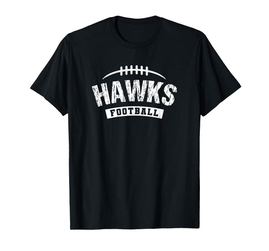 Hawks Red Oak Football Distressed HS T-Shirt