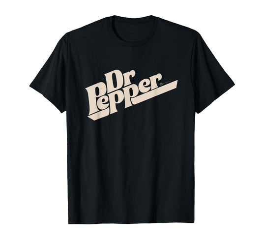 Dr. Pepper Cream Vintage Diagonal Soda Label T-Shirt