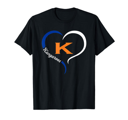 Kentwood Kangaroos Logo Half Heart Slogan HS T-Shirt