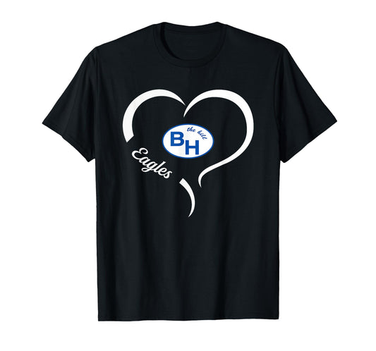 Barbers Hill Eagles Logo Half Heart Slogan HS T-Shirt