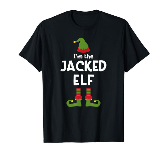 Fitness Elf T-shirt Weight Lifting Christmas Party Pajamas T-Shirt