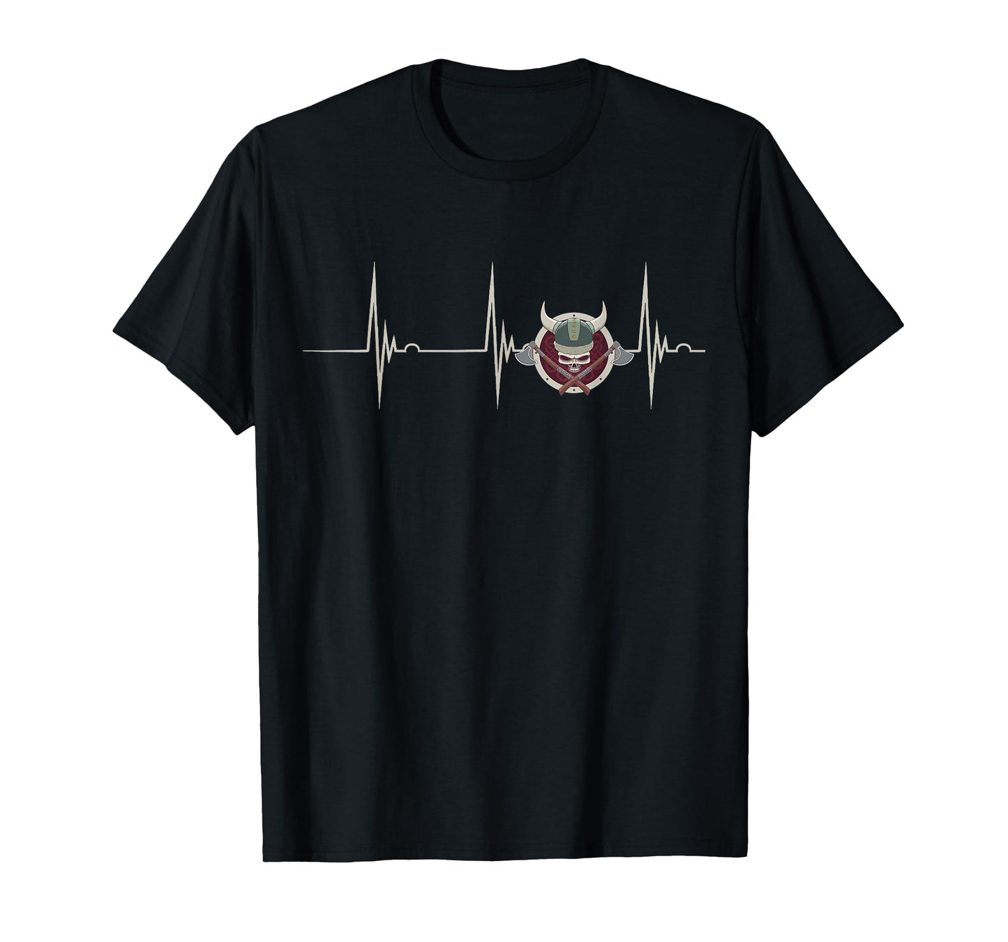 Valhalla Viking Warrior Heartbeat EKG Pulse Nordic Odin T-Shirt