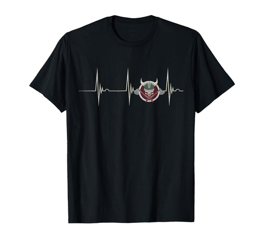 Valhalla Viking Warrior Heartbeat EKG Pulse Nordic Odin T-Shirt