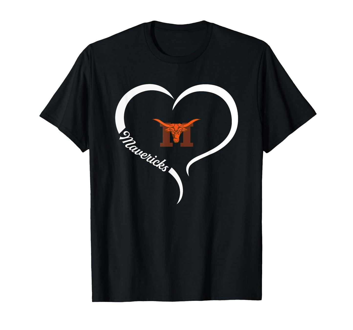 Mauldin Mavericks Logo Half Heart Slogan HS T-Shirt