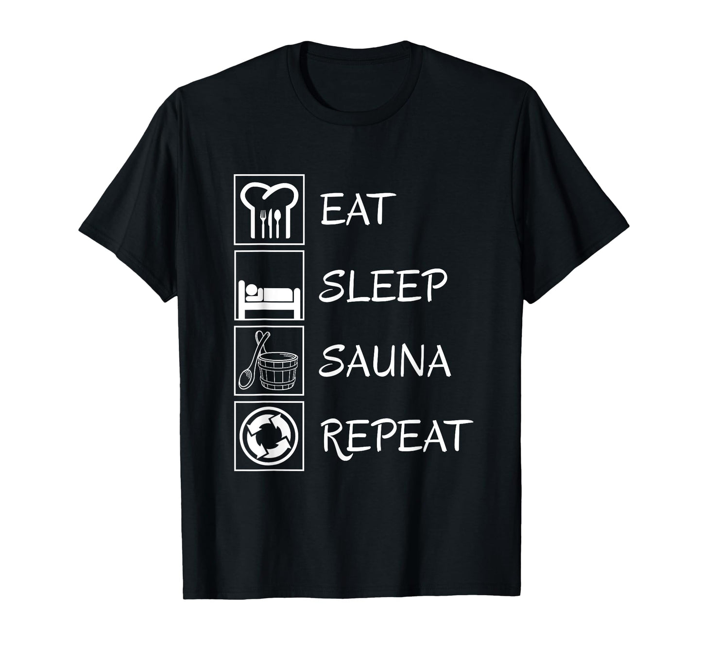 Sauna Repeat Wellness Gift for Thermal Bath Spa Relaxation T-Shirt