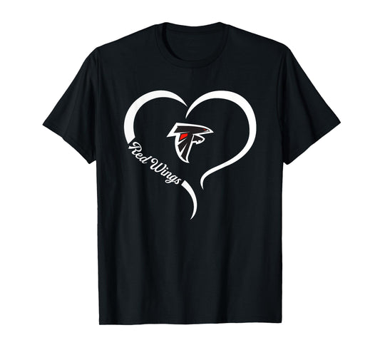 Saint Johns Red Wings Logo Half Heart Slogan HS T-Shirt