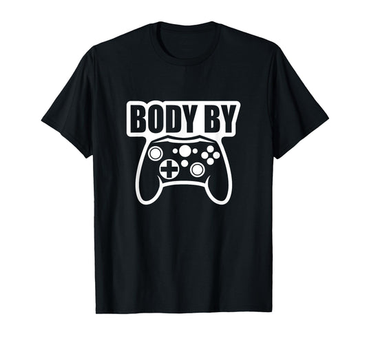 Video Game Body By Controller Workout Humor Gamer Dark T-Shirt