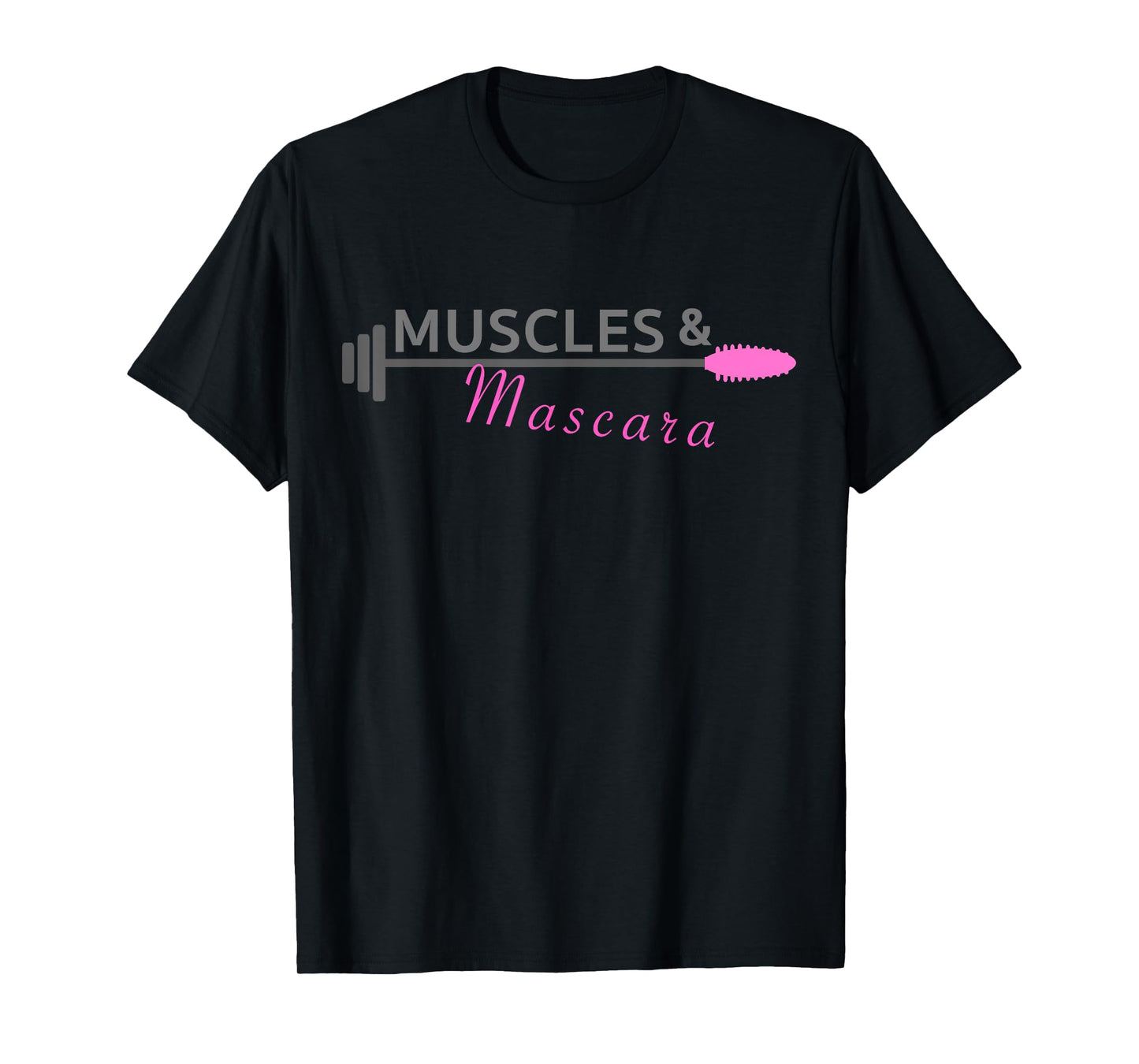 Women Workout Shirt Muscles And Mascara Ladies Fitness Tee T-Shirt