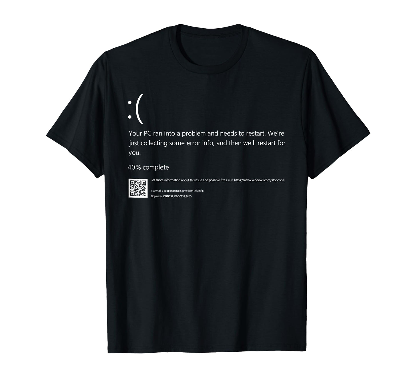 Funny Windows Error Blue Screen Halloween Costume, Tech Nerd T-Shirt