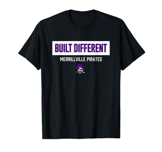 Merrillville Pirates Logo Built Different HS T-Shirt