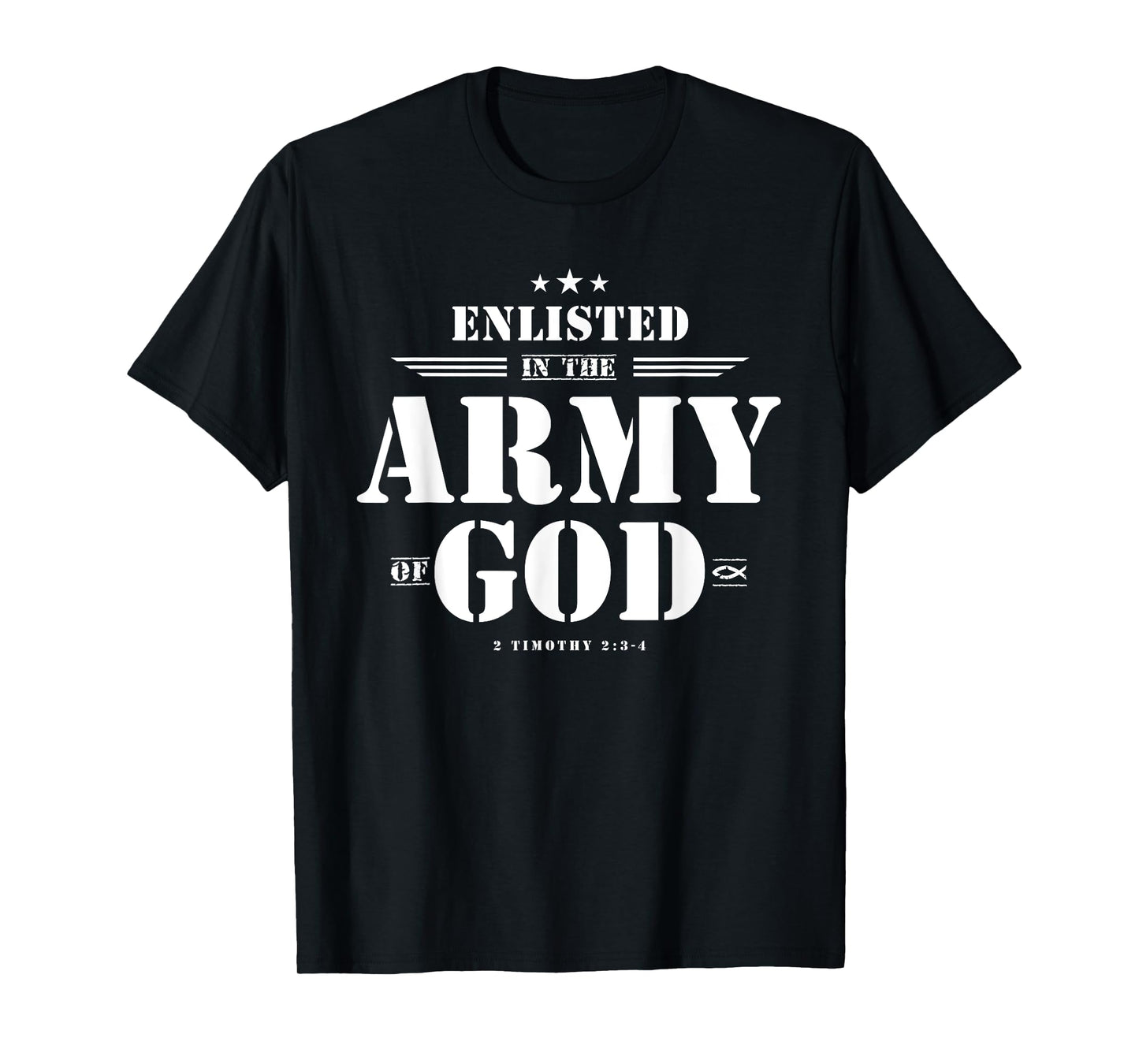 Faith Everywear Christian T-Shirt with Bible Verses, Scriptures, God's Army Design - Green, Unisex-Adult, Short Sleeve, Classic Fit, Small