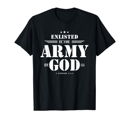 Faith Everywear Christian T-Shirt with Bible Verses, Scriptures, God's Army Design - Green, Unisex-Adult, Short Sleeve, Classic Fit, Small