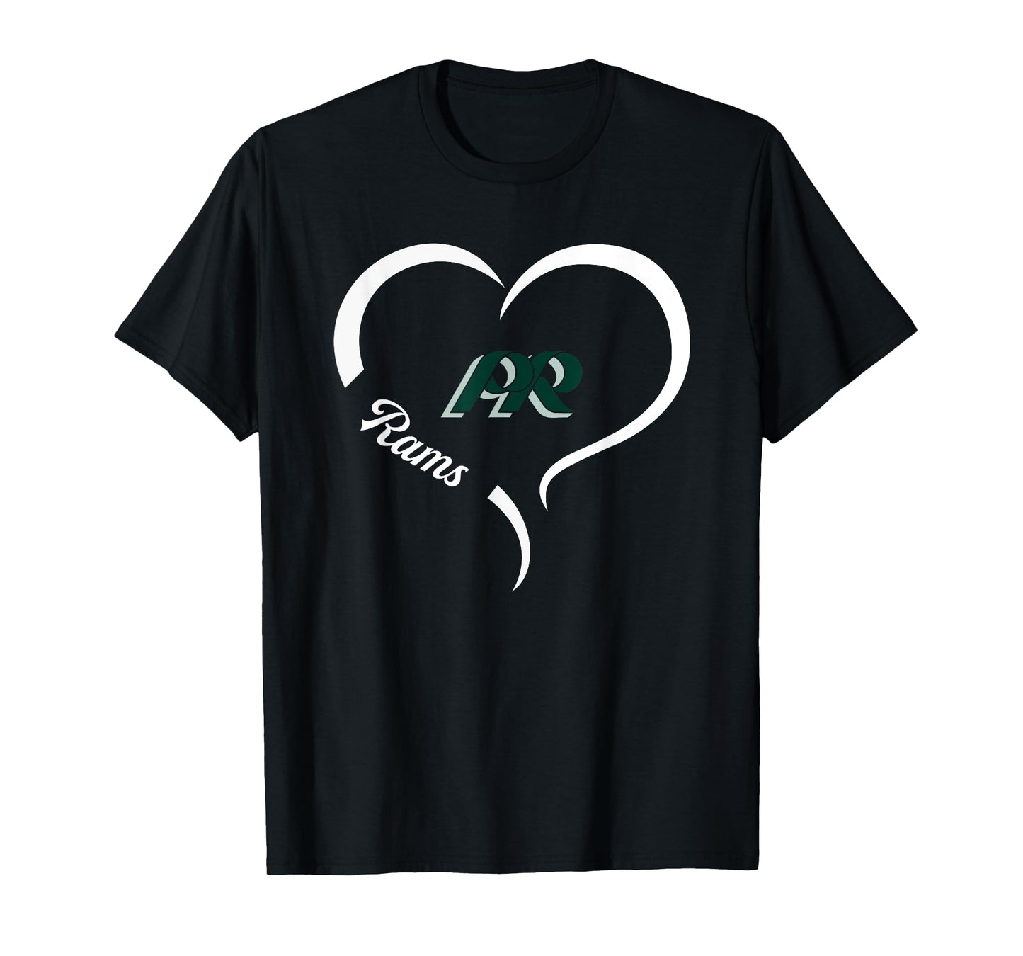 Pine-Richland Rams Logo Half Heart Slogan HS T-Shirt