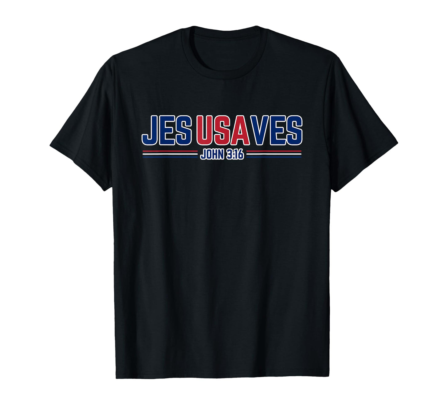 Jesus Saves USA - Christian Patriotic JesUSAves T-Shirt