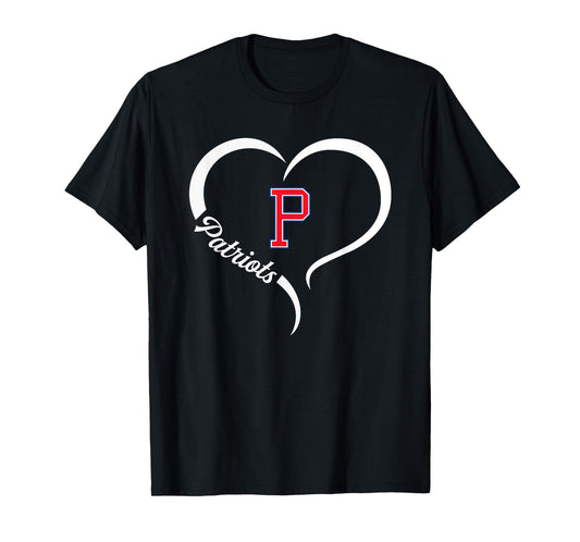 Portsmouth Patriots Logo Half Heart Slogan HS T-Shirt