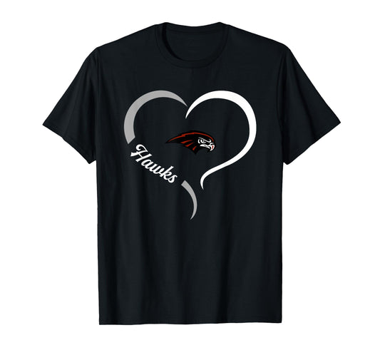 Horizon Hawks Logo Half Heart Slogan HS T-Shirt