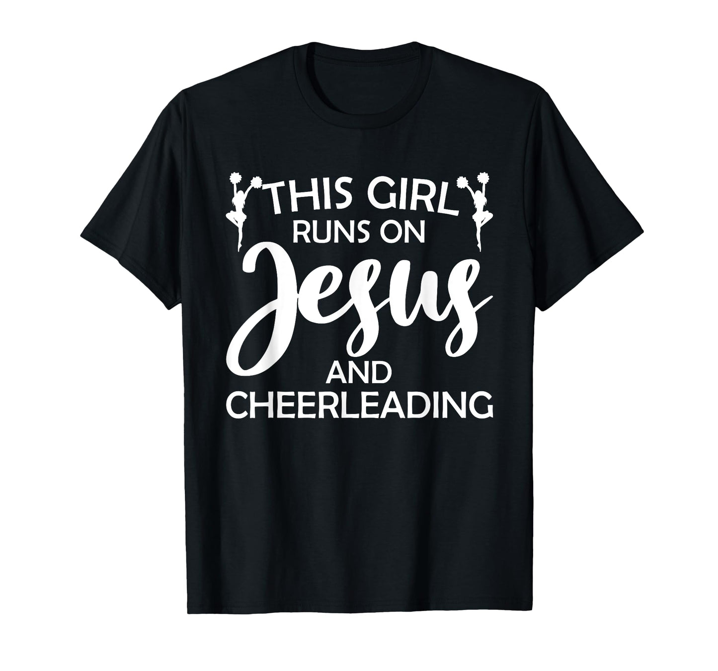 Cool Cheerleader Art For Women Girl Cheerleading Jesus Cheer T-Shirt
