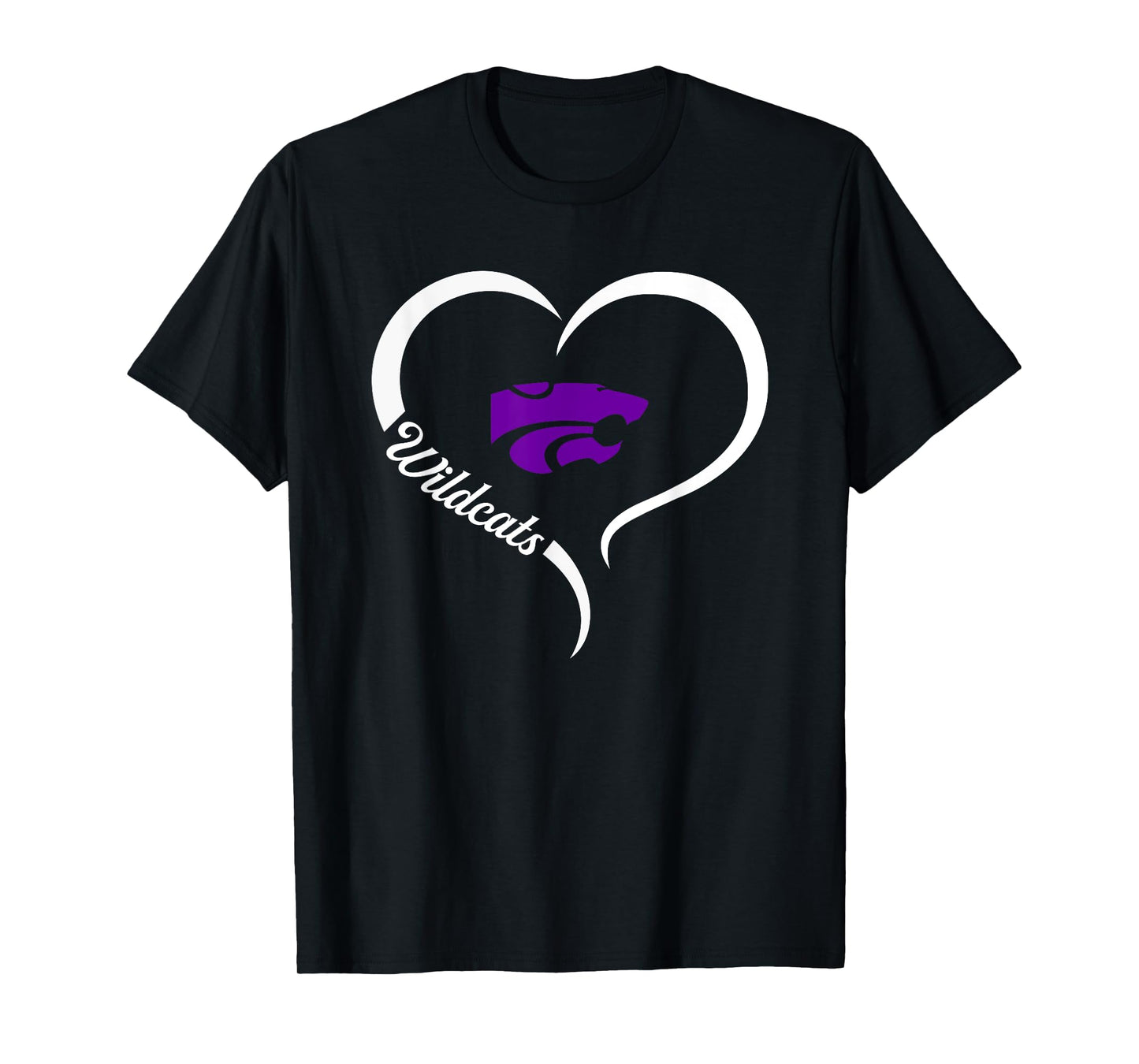 Clovis Wildcats Logo Half Heart Slogan HS T-Shirt