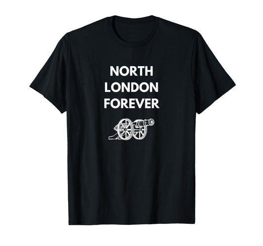 North London Forever - Iconic Cannon Design T-Shirt, Small, Red