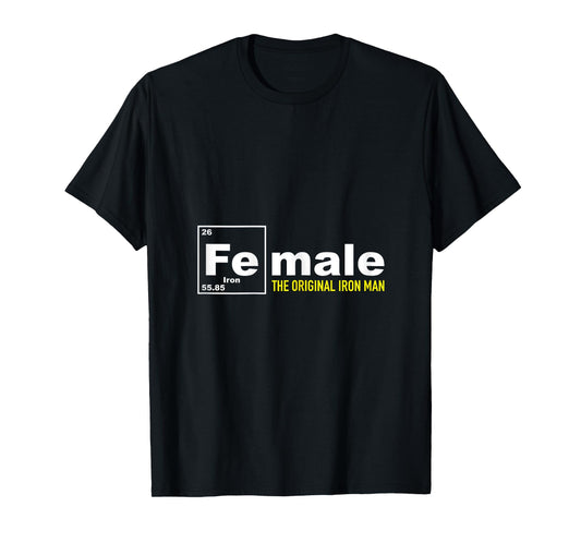 Flex Design Co. Iron Man Shirt, Iron Woman Shirt, Black T-Shirt, Women's Superhero T-Shirt, X-Small, Black, Short Sleeve