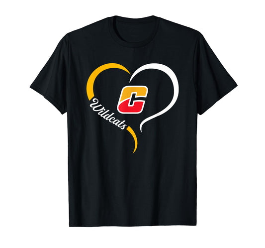 Carlisle Wildcats Logo Half Heart Slogan HS T-Shirt
