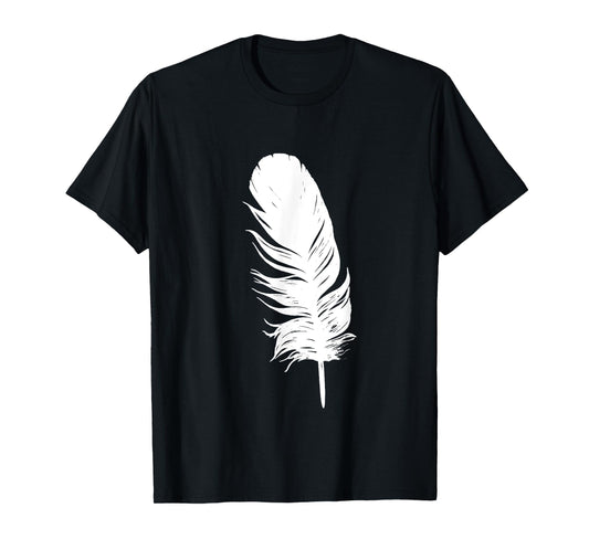 White feather print, casual, graphic, sleeveless summer T-Shirt for Men Women Kids