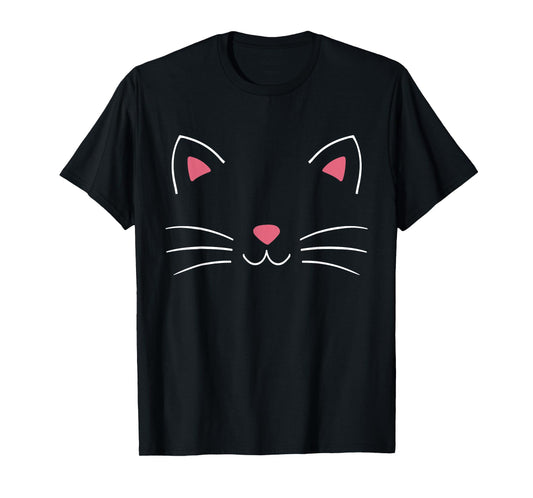 Funny lazy easy cat face costume for DIY halloween party T-Shirt