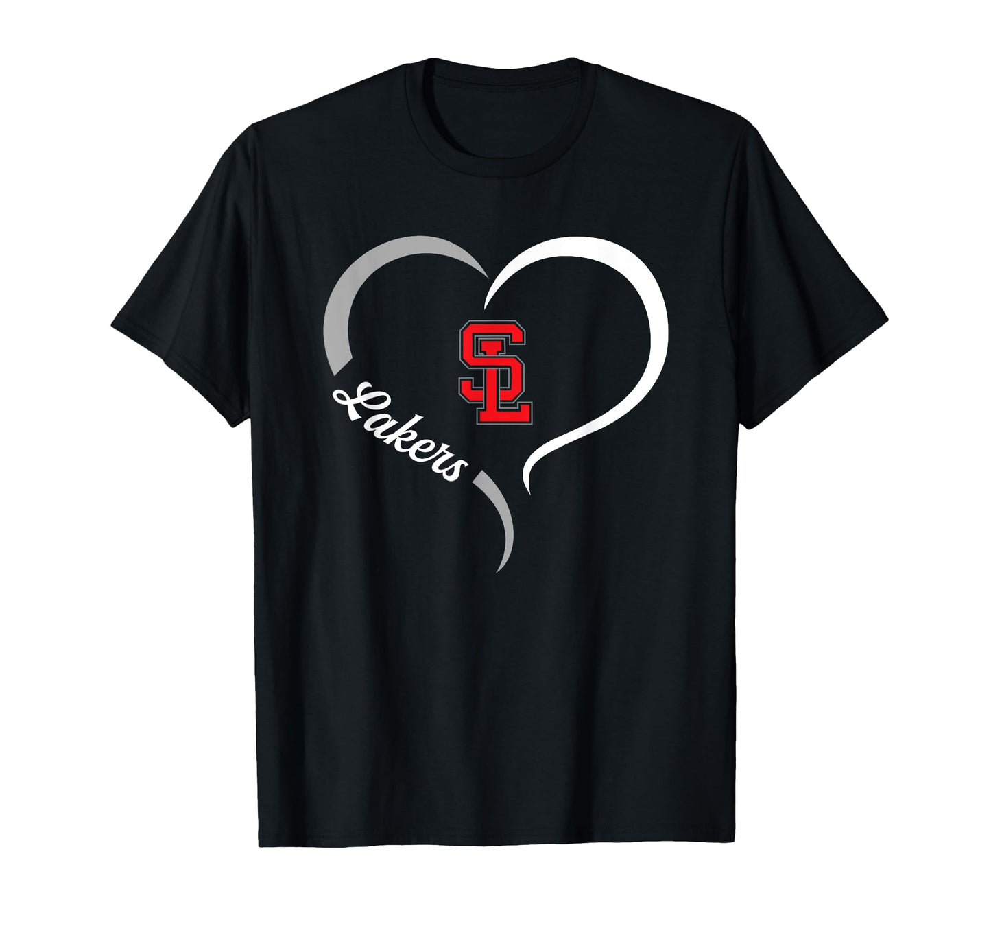 Spring Lake Lakers Logo Half Heart Slogan HS T-Shirt