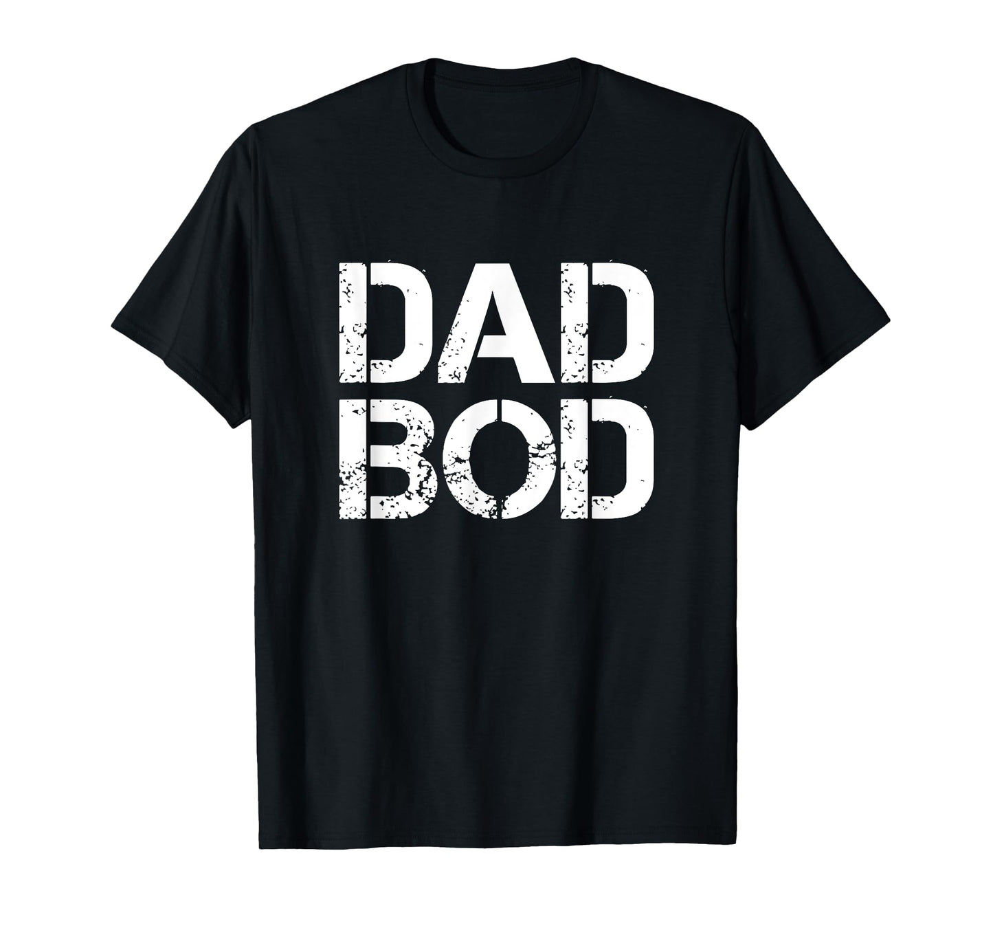 Dad Bod Rough Strong 90s White Stencil Text T-Shirt