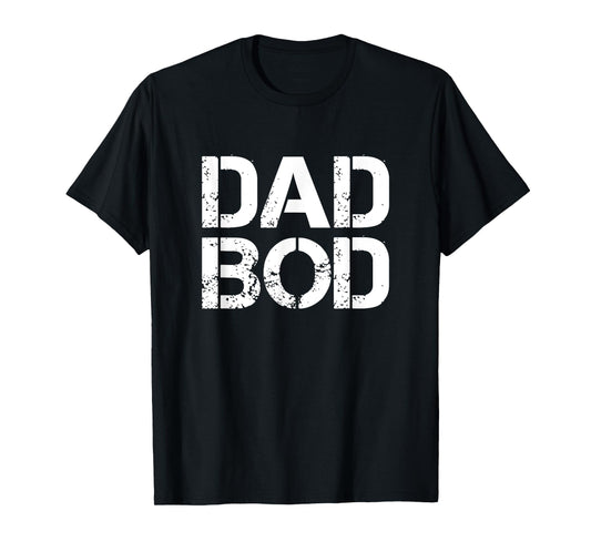 Dad Bod Rough Strong 90s White Stencil Text T-Shirt