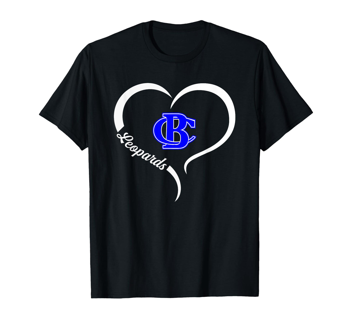 Banks County Leopards Logo Half Heart Slogan HS T-Shirt