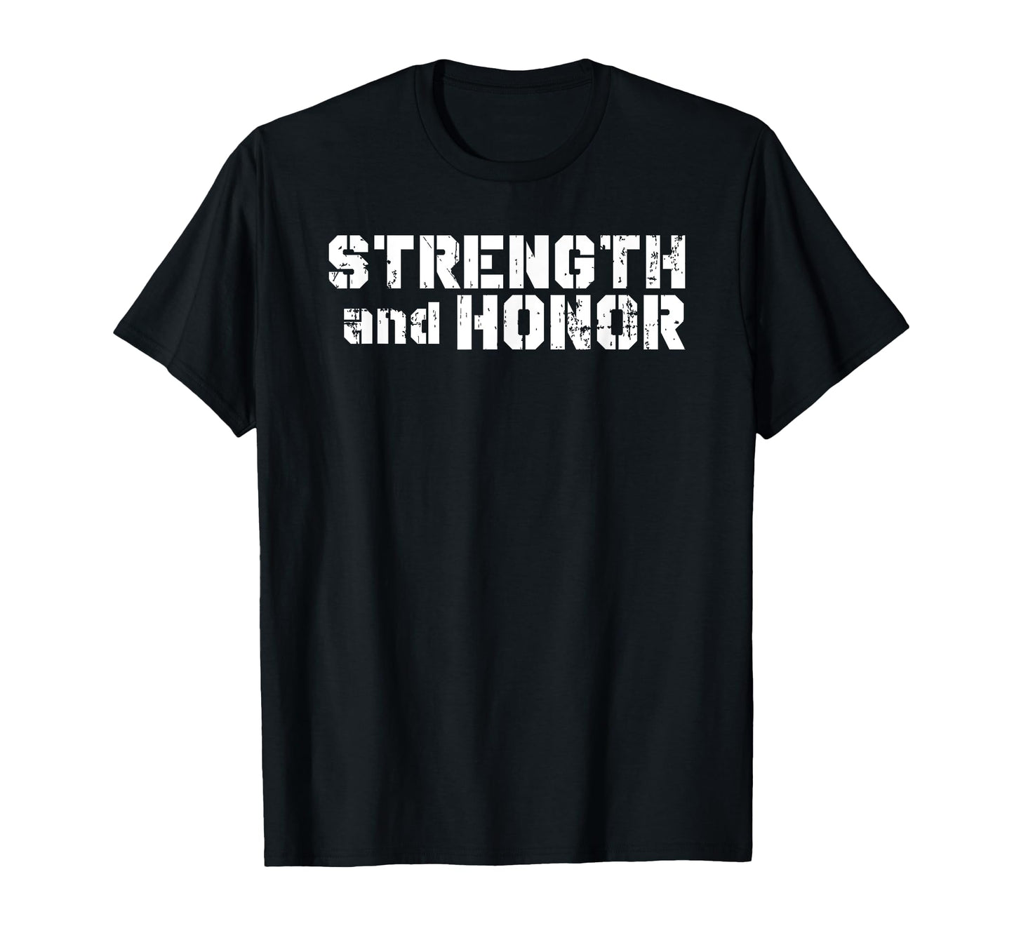 Elite Workout Fitness Collections Strength And Honor Fitness Exercise T-Shirt For Winners - Black, Unisex, Short Sleeve, Modern, Letter Print