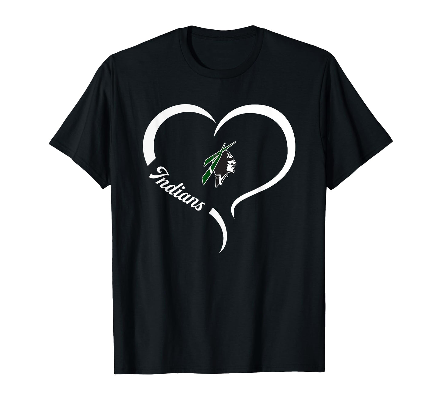 Catoosa Indians Logo Half Heart Slogan HS T-Shirt