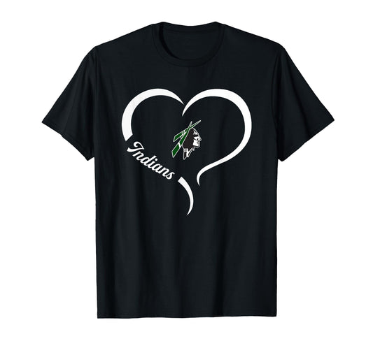Catoosa Indians Logo Half Heart Slogan HS T-Shirt
