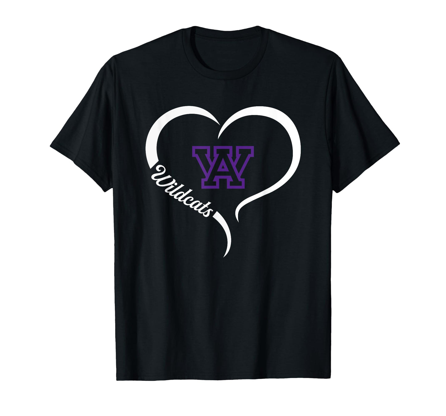 Arvada West Wildcats Logo Half Heart Slogan HS T-Shirt