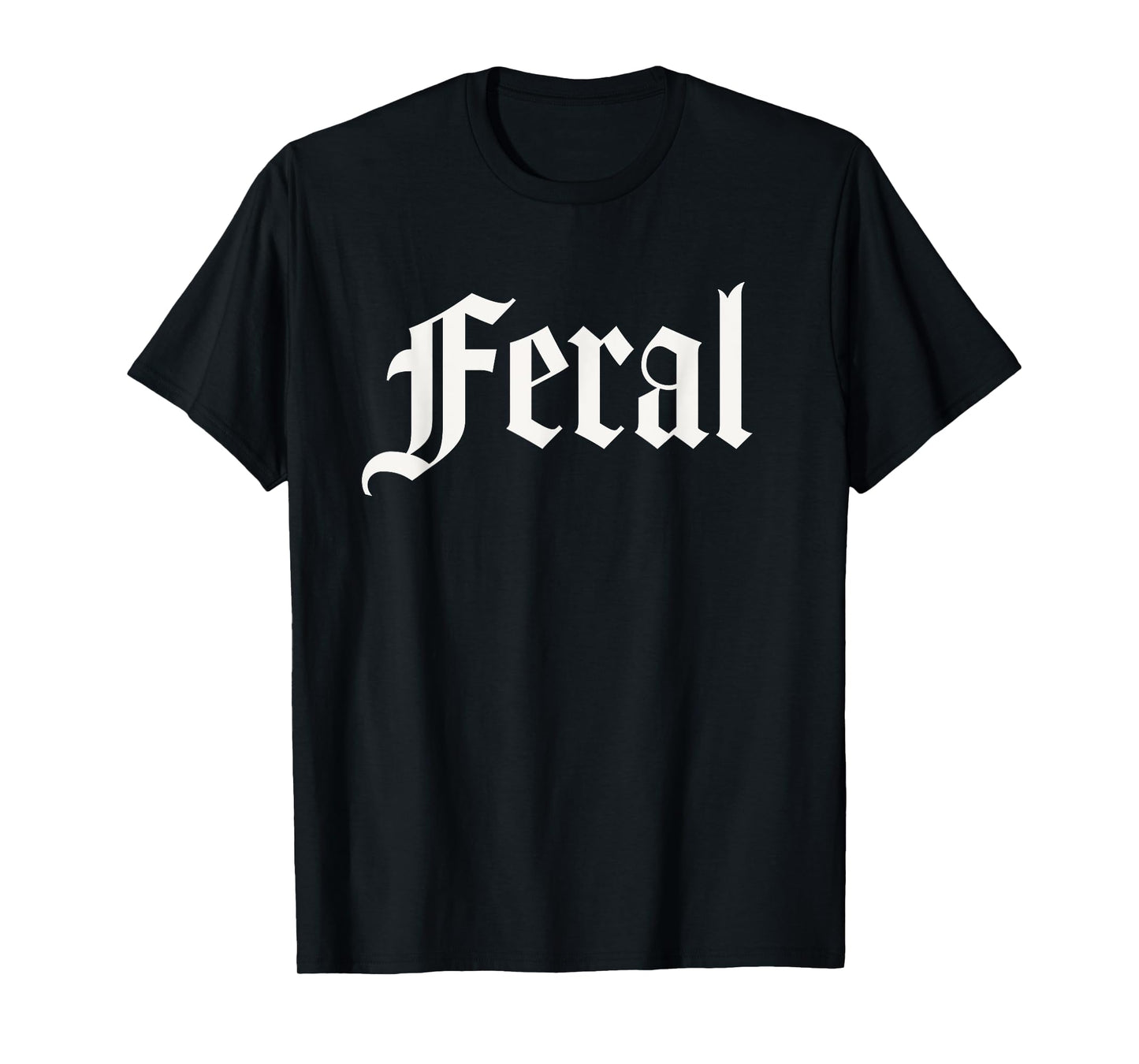 Introvert Shirts FERAL T-Shirt - Gothic/Alternative Women's Black Crew Neck Short Sleeve T-Shirt - Small