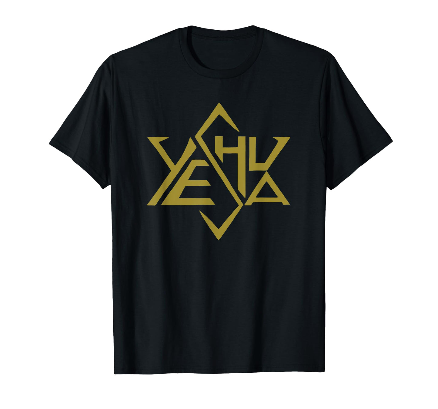 Yeshua T Shirt Jesus Gold Super Star Tetrahedron of David T-Shirt