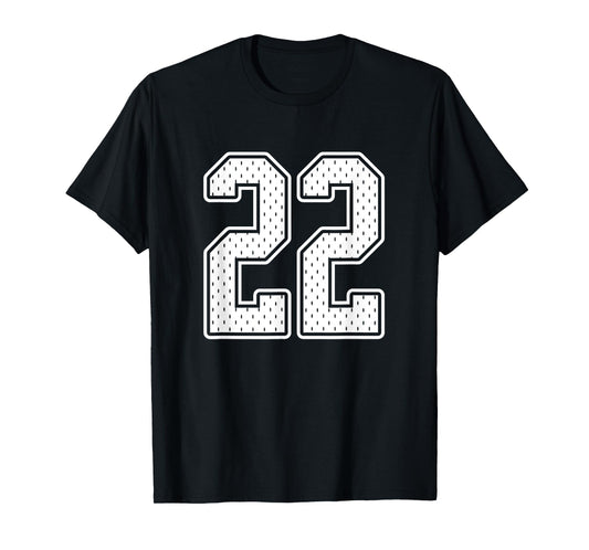 #22 White Vintage Number 22 Sports Fan Jersey Style T-Shirt