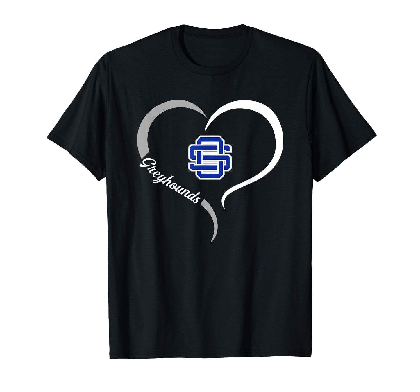 Ocean Springs Greyhounds Logo Half Heart Slogan HS T-Shirt