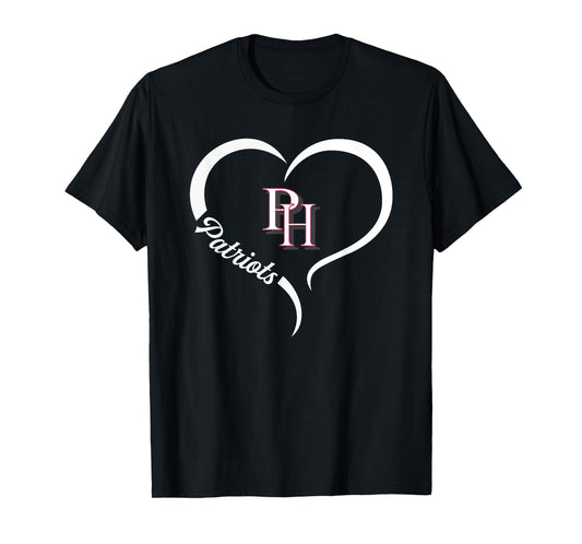Patrick Henry Patriots Logo Half Heart Slogan HS T-Shirt