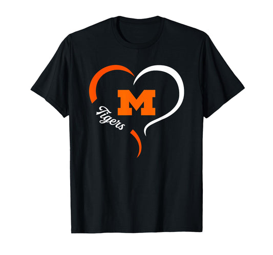 Massillon Tigers Logo Half Heart Slogan HS T-Shirt
