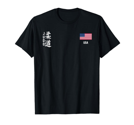 Judo Usa American flag Judoka Dojo Martial art America kanji T-Shirt