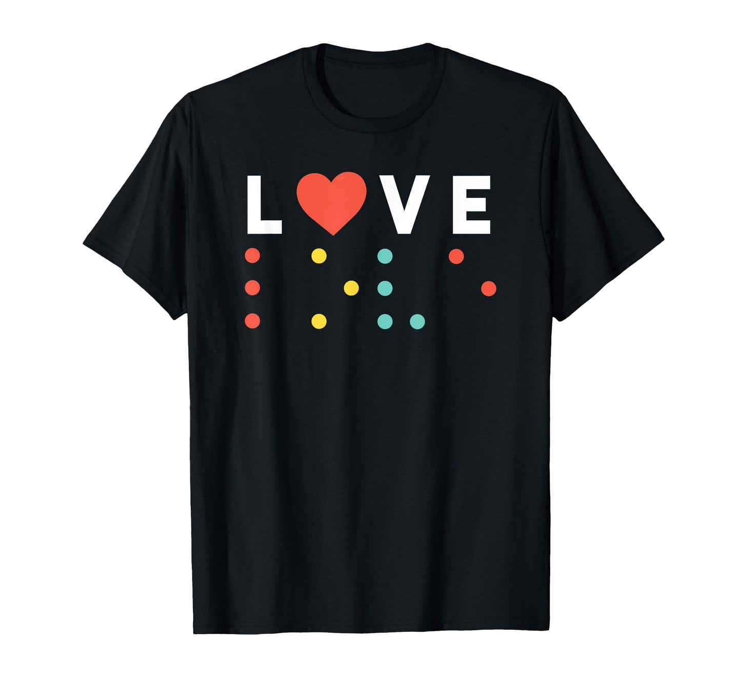 Vintage Love, Braille love gift, red heart T-Shirt